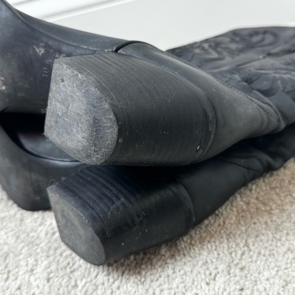 Jeffrey Campbell Anthropology Dagget Western Rodeo Black Leather Boho Chic Sz 10 - Picture 7 of 10